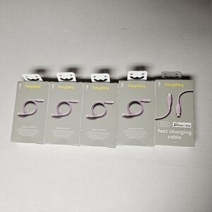 Heyday Purple Fast Charging‎ Cable Set Of 5 Lightnining To USB-C